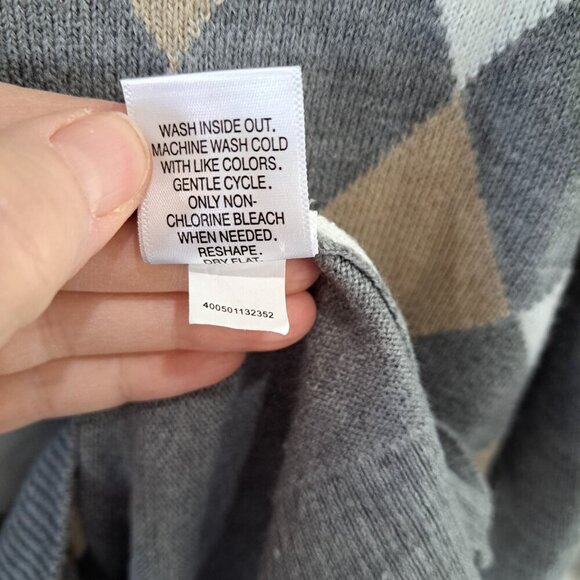 Croft And Barrow Women's Large Argyle Cardigan Sweater Preppy Career Clueless - Picture 7 of 9